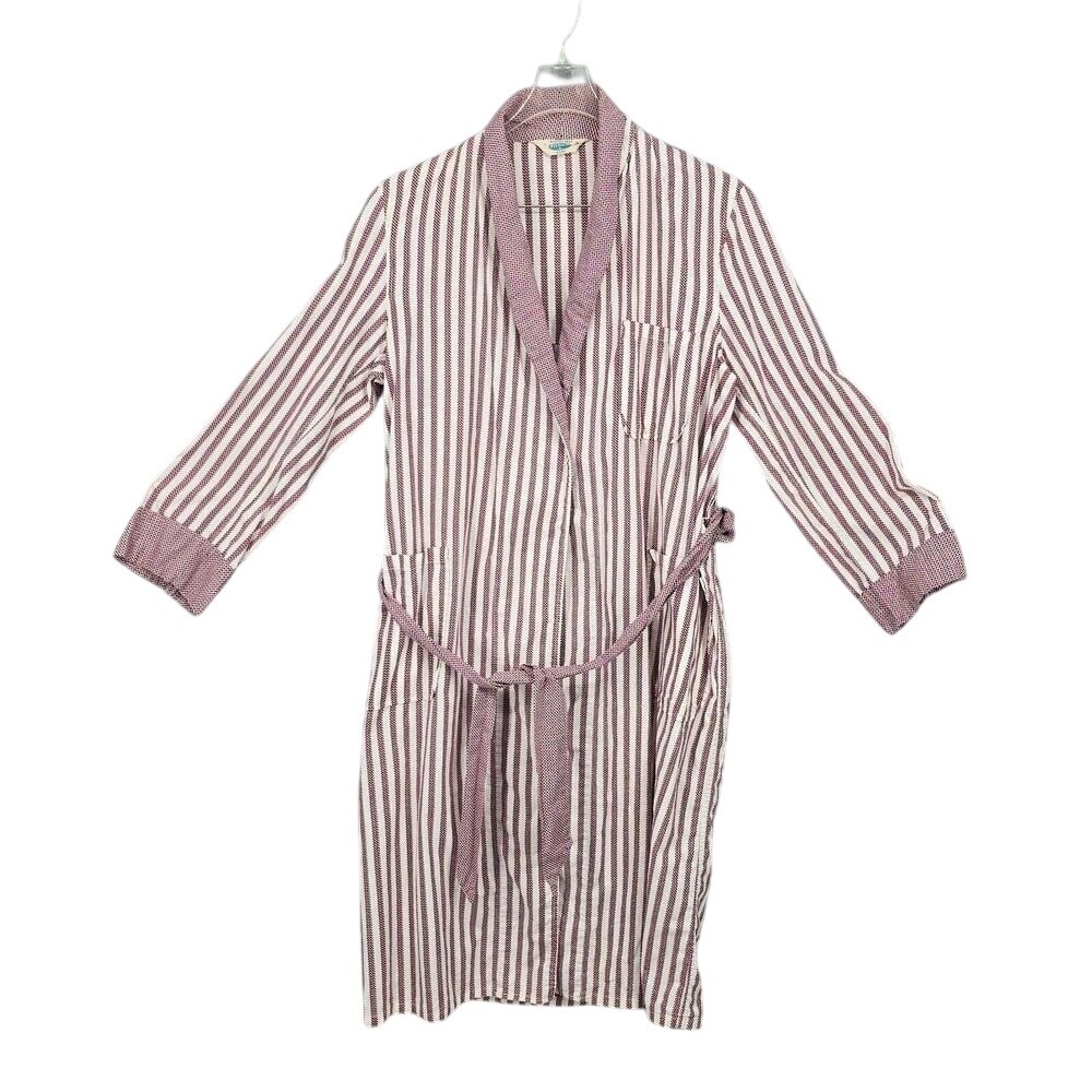 Vintage Pilgrim Mens‎ Robe Red Black Striped Checkered Wash and Wear 36 38 Small